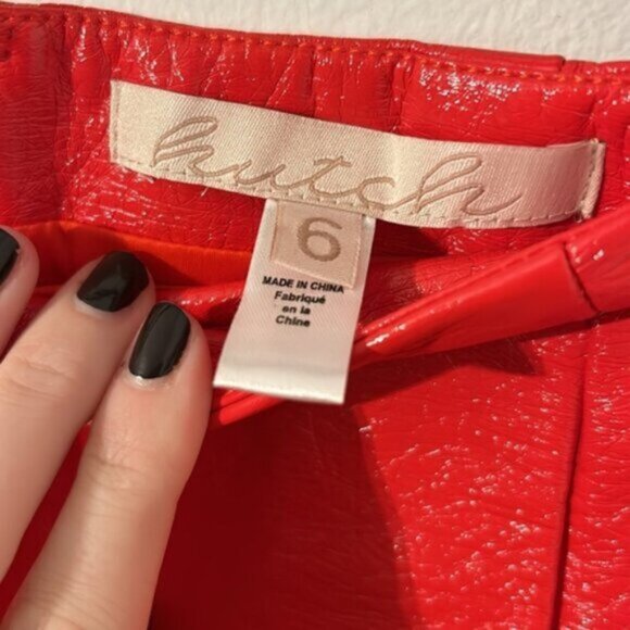 NEW Hutch Red Faux Leather Mini Skirt Size 6/Medium - Picture 4 of 5